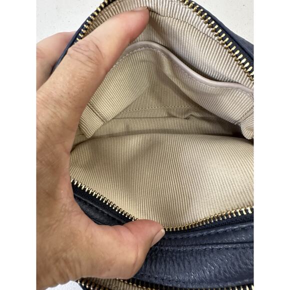 Radley London Hello Lovely Navy Grey Leather Small Crossbody Bag Luxury Dual zip - Picture 11 of 16